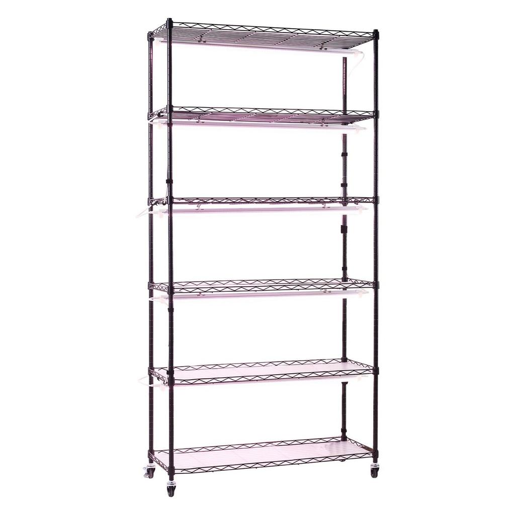 Plant Shelf with Grow Light, 6-Tier Indoor Plant Stand, 180cm Tall Indoor Plants Display Rack with Wheels & Timer, 150W 3800K Full Spectrum Grow