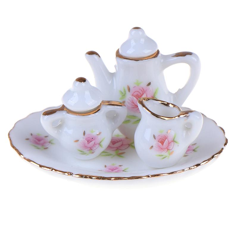 8 шт. 1/12 кукольный миниатюрный столовый сервиз фарфоровый чайный сервиз тарелки чашки