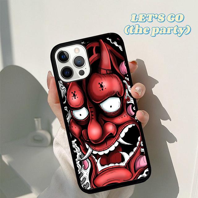 Японская маска демона Они Хання крутой чехол для телефона для iPhone 17 Air 16 16e 15 12 11 13 14 Pro Max Apple Plus Coque