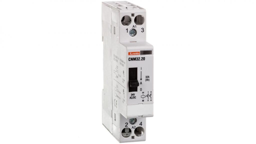 Modular contactor with manual control lever 32A 2Z coil 24 VAC/DC CNM3220024