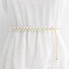 Women's Simple and Fashionable Double-layer Pearl Woven Decorative Dress with Waist-hugging Small Fragrance Style Thin Belt Sweet Waist Decoration