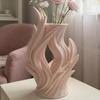 Twisted Wave Artistic Flame Vase 3D Printed Flower Container Modern Art Irregular Vase  Entrance