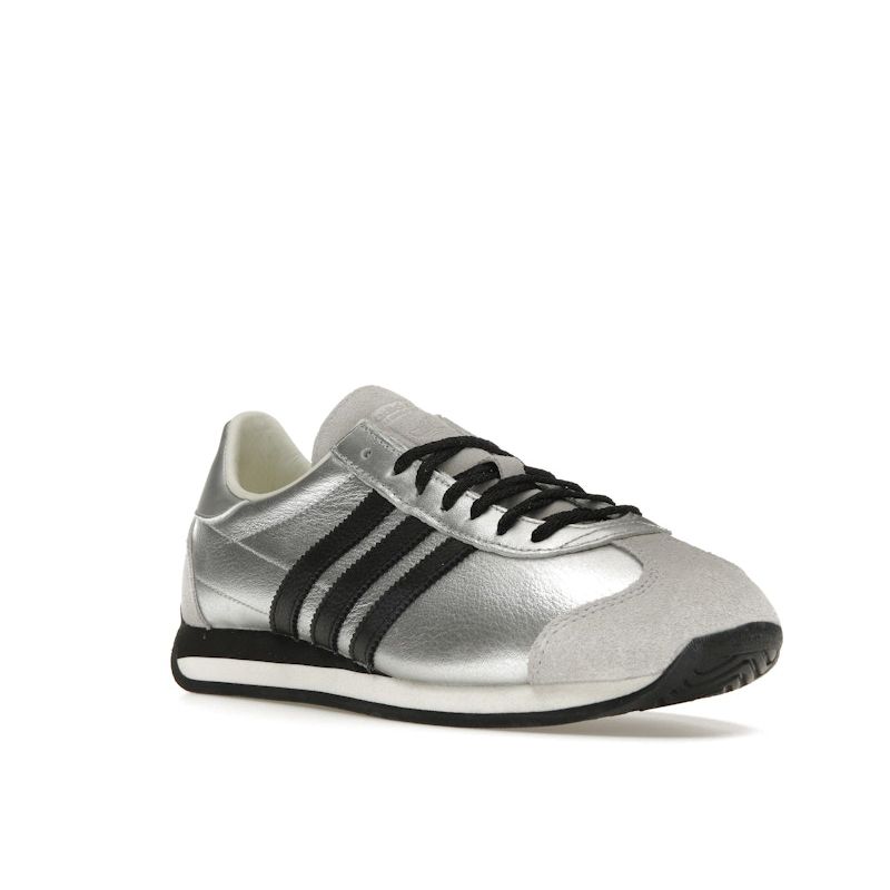 Adidas Country OG серебристо-металлические черные женские кроссовки Off-White Core-Black JH6337