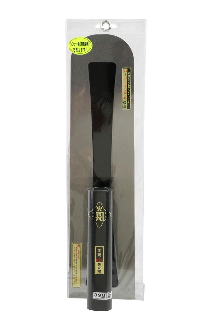 Kincho Round Trowel Genuine Thick Black Painted Square Handle 390mm Hard Trundum Adhesive 0.3mm
