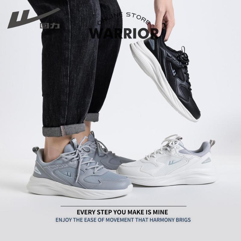 Warrior Pull Back Sneakers Men's Shoes Mesh Breathable Soft Sole Lightweight Running Women's Shoes