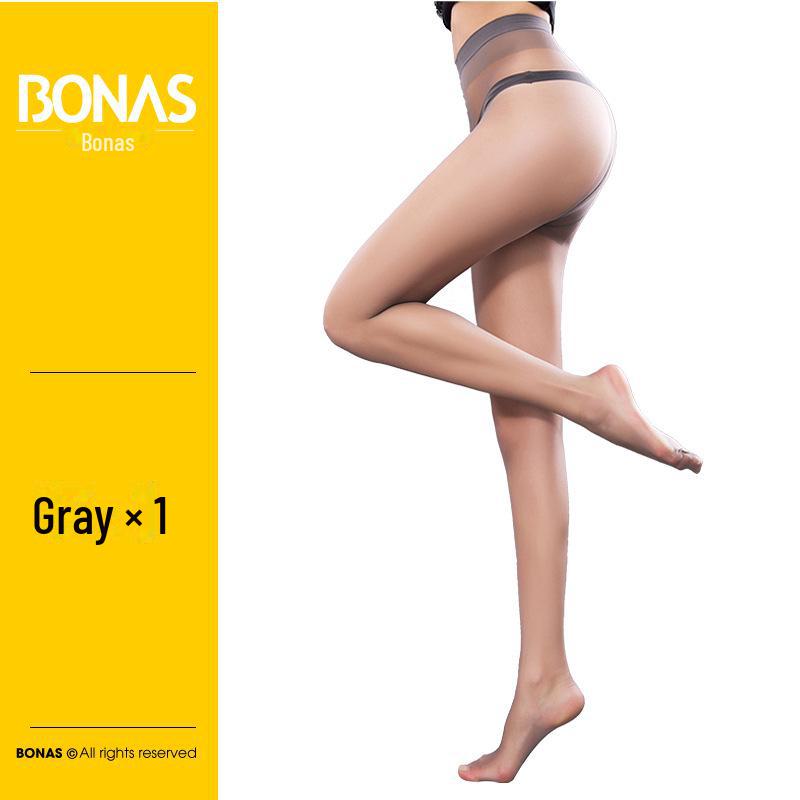 Бесшовные ультратонкие черные колготки Bonas T-Crotch - женские летние невидимые чулки с защитой от зацепов