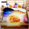 Duvet Cover Basketball Player Queen Bedding Set Microfiber Competitive Sports Game Comforter Cover for Kids Teen Bedroom Decor