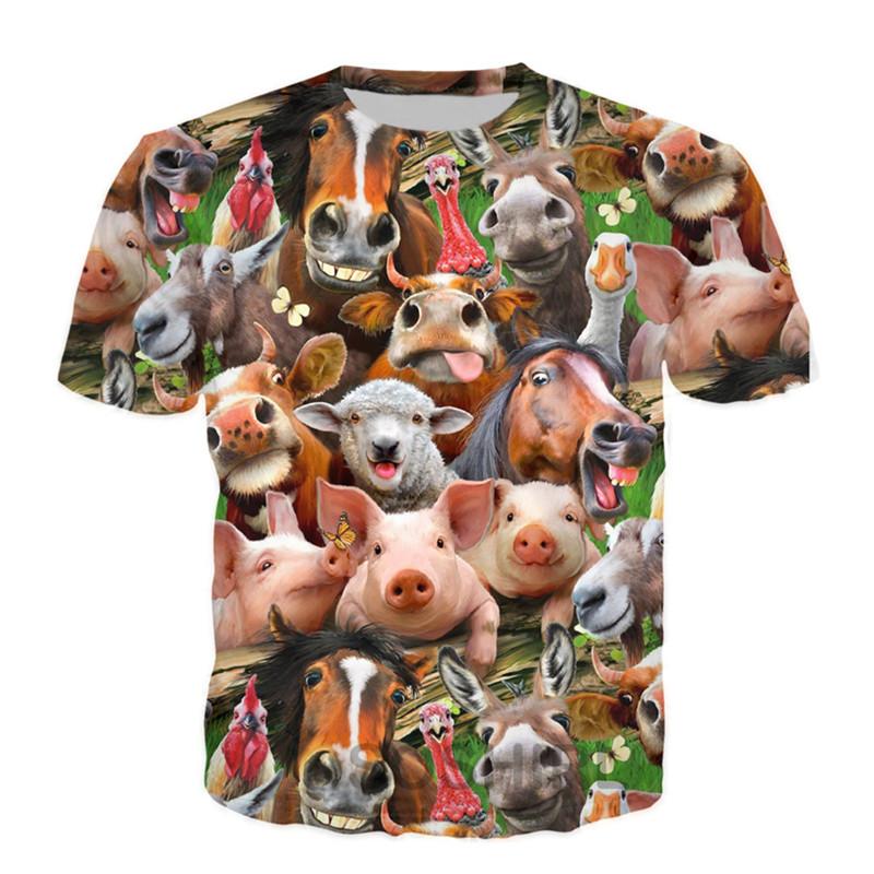 Новые забавные футболки с изображением животных, кошек и собак, летняя мода, повседневные тренды, интересные футболки с круглым вырезом, 3D-принты, уличные топы