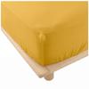 Drap Housse - Gaze De Coton - 140 X 190 Cm - Jaune - 30 Cm De Bonnet