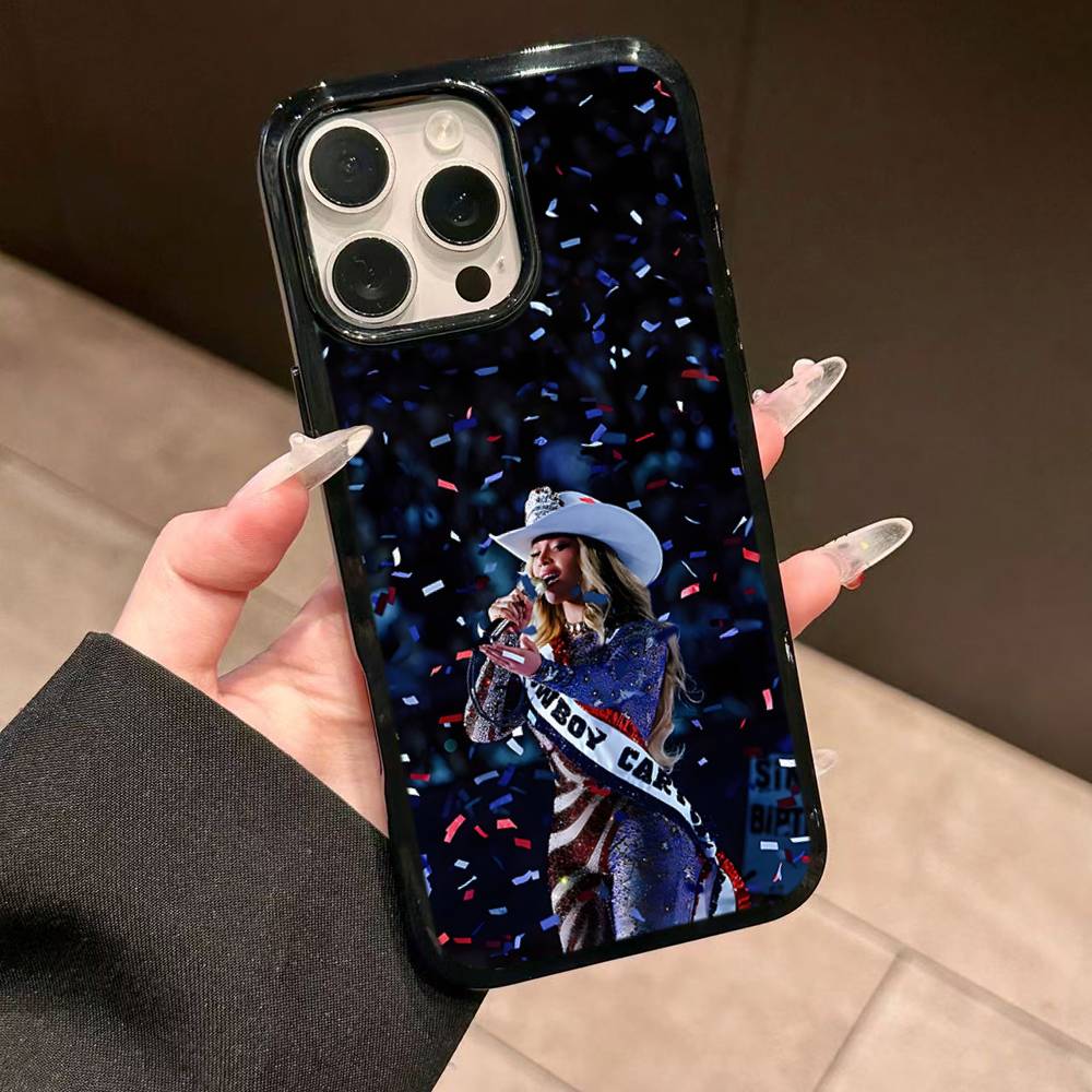 B-Beyonce Hot Singer PC+TPU Protective Phone Case For IPhone 17 16 Pro Max 15 Plus 14 13 12 11 Cover