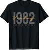Vintage Born 1982 Retro Birthday Gifts T-Shirt Birthday Gifts O-Neck Oversized Unisex Tshirt Men's Clothing Fitness Tshirt Tees