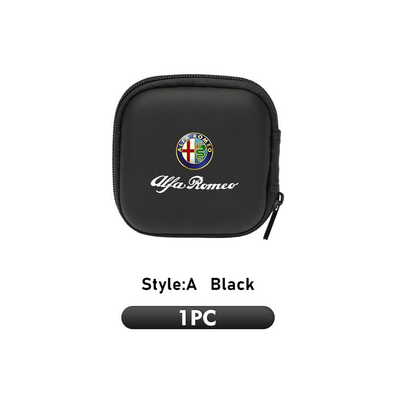 XMDSF1 For Alfa Romeo Car Data Cable Earphone Charger U Disk Zipper Pouch Accessories 159 Giulietta 156 147 Giulia Mito GT Stelvio