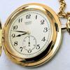 [Б/У] Кварцевые карманные часы SEIKO Золотые с цепочкой