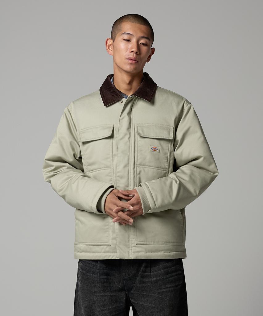 Dickies Стеганая куртка Eisenhower с вельветовым воротником Abbey Stone