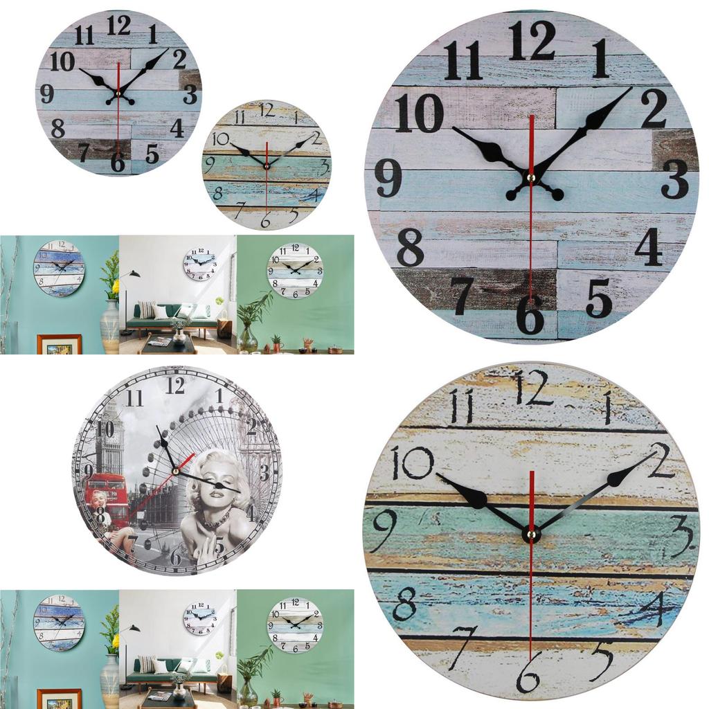 Creative Marilyn Monroe Wood Grain Wall Clock For Home Office Use