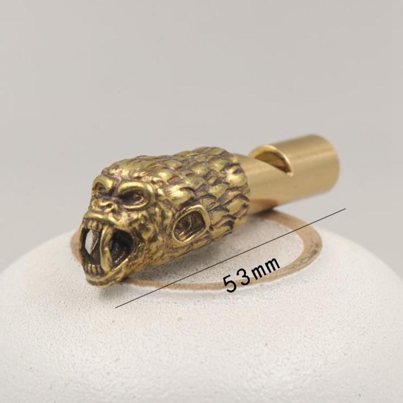 Copper Wild Boar Rhino Eagle Boa Lion Wolf Kirin Lizard Keychain Pendants Outdoor Referee Whistle Vintage Wild Survival Whistles