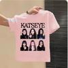 2026 New KATSEYE 1-12 Years Old Girls' Pure Cotton Short-Sleeved Sportswear Casual Shirt with Street Style Print Summer T-Shirt