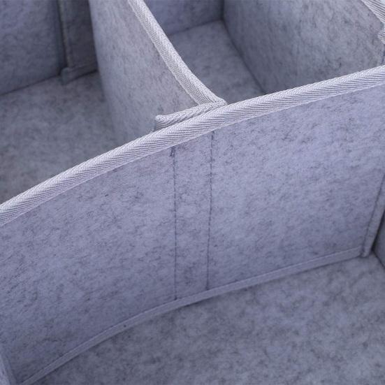 Baby Diaper Caddy Organizer with Dividers Portable Car Diaper Box Felt Diaper Caddy with Handle Nursery Basket