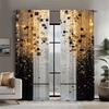 2 шт. Золоченые шторы с квадратным принтом, подходящие для украшения спальни, гостиной, кухни, дома, для украшения окна
