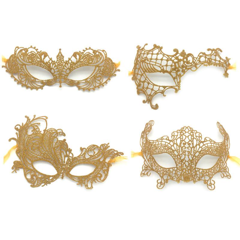 Halloween Mask Costume Props With Lace Half Face Jewelry For Adult Costume Party