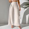 Новые женские модные и элегантные однотонные брюки с высокой талией для дам