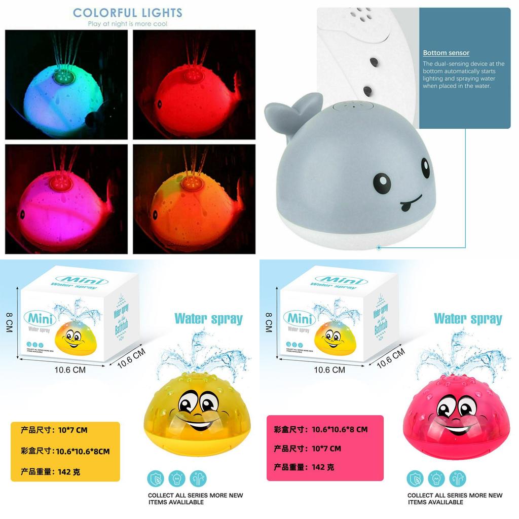 Cute Whale Baby Bathroom Toy With Colorful Lights And Music