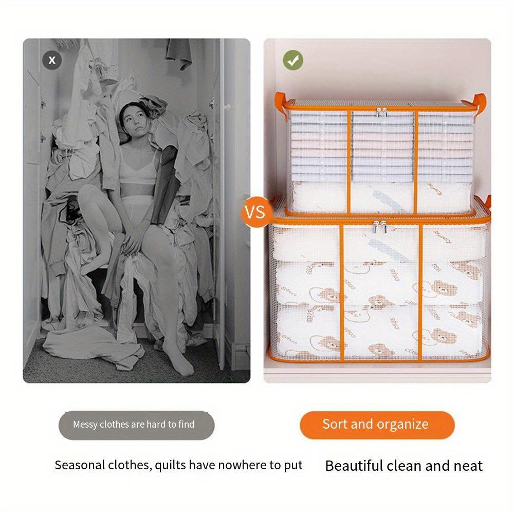 Большая вместительная складная сумка для хранения, прозрачная сумка для хранения одеял из ПВХ на молнии, влагостойкая, пыленепроницаемая, органайзер для шкафа, домашняя