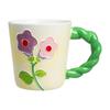 Расписанная вручную керамическая кружка с изображением цветка тюльпана, чашка для кофе и чая