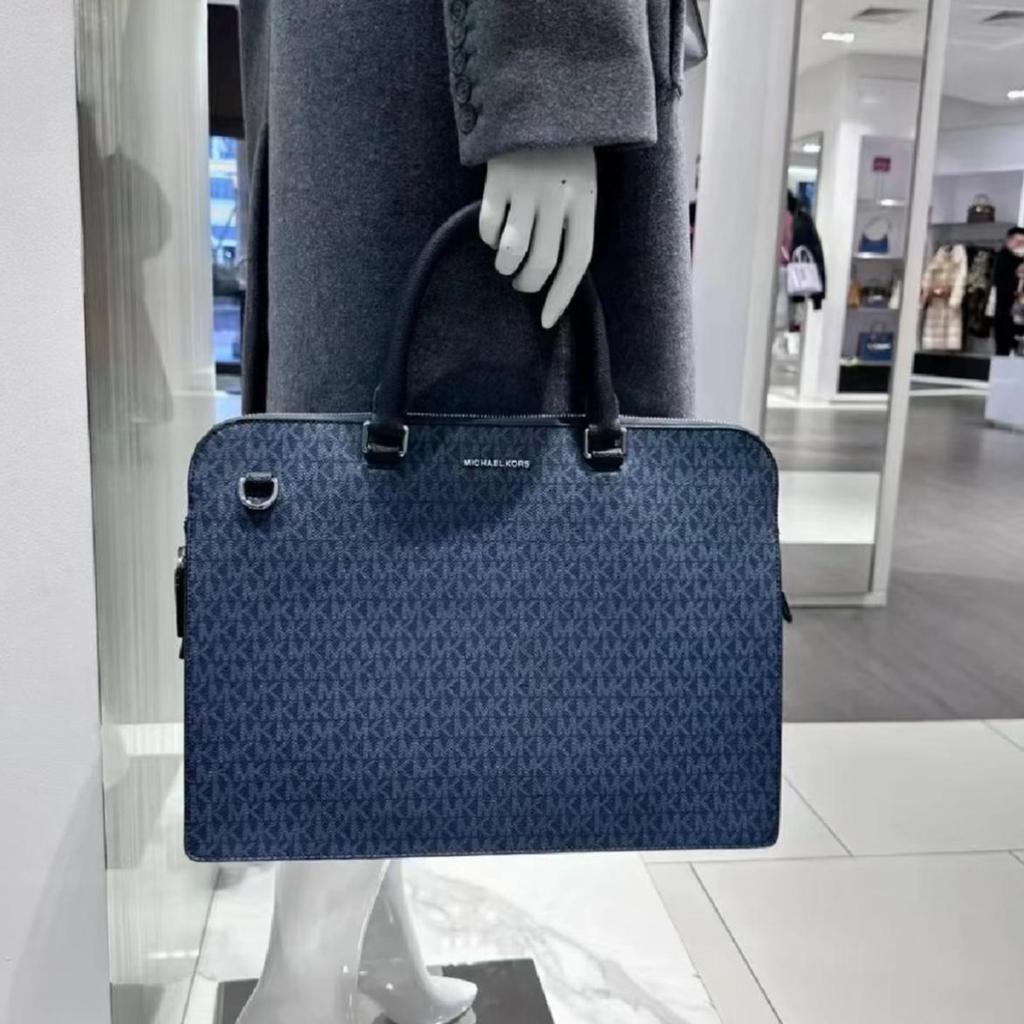 [Pre-Owned] MK Cooper Monogram Commuter Faux Leather Shoulder Tote Bag Large - New #QD59YR