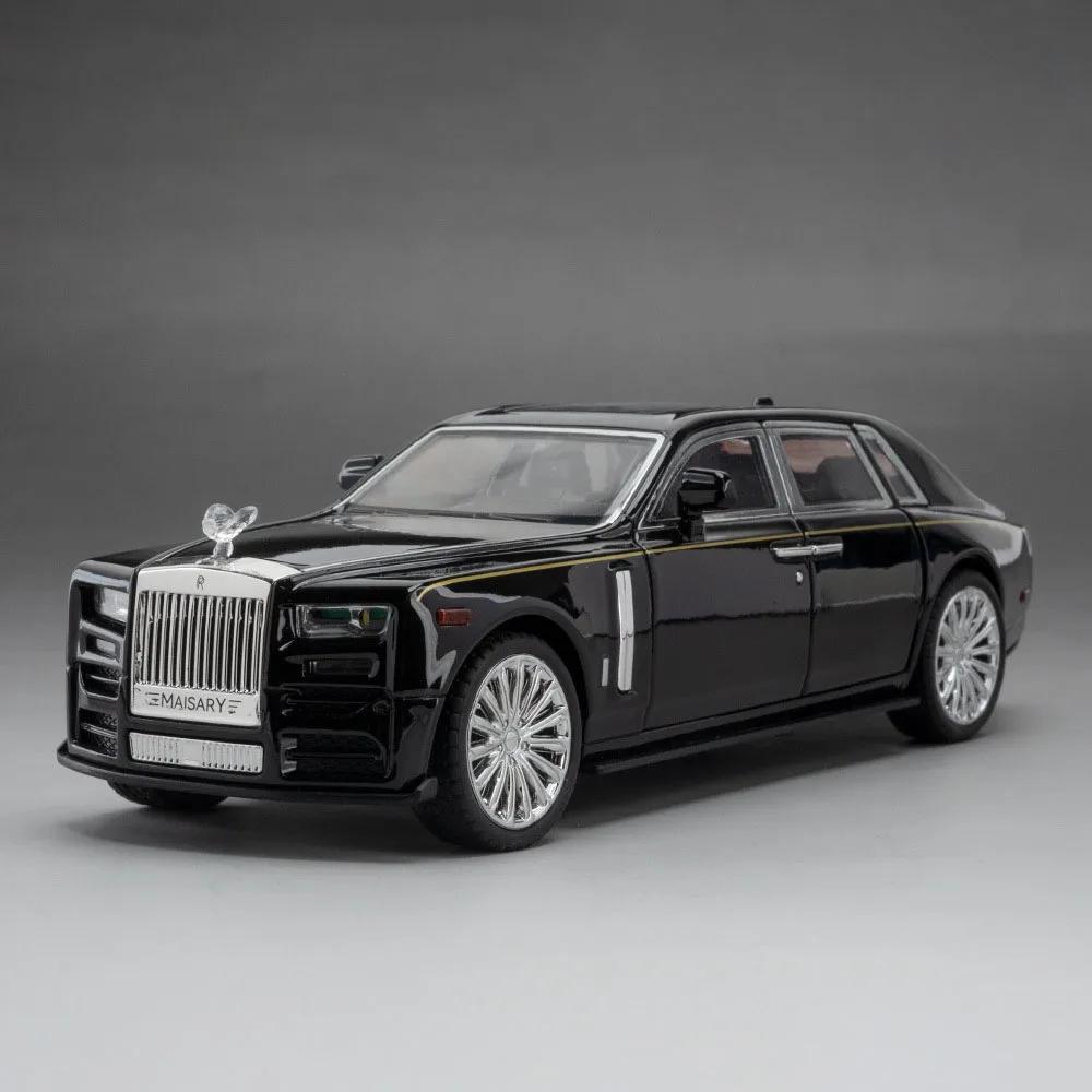 1:24 Scale Rolls Royce Phantom Toy Model Car Alloy Diecast Light Sound Doors Opened Shock Absorption Vehicles Collection Gifts