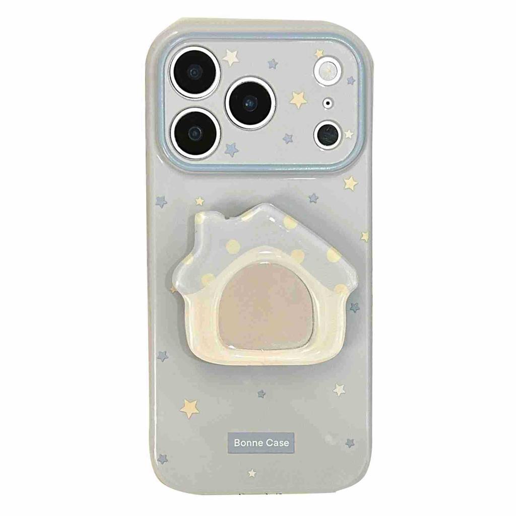 Синий чехол-подставка с зеркальным покрытием для iPhone 16, iPhone 17 и iPhone 17 Pro Max
