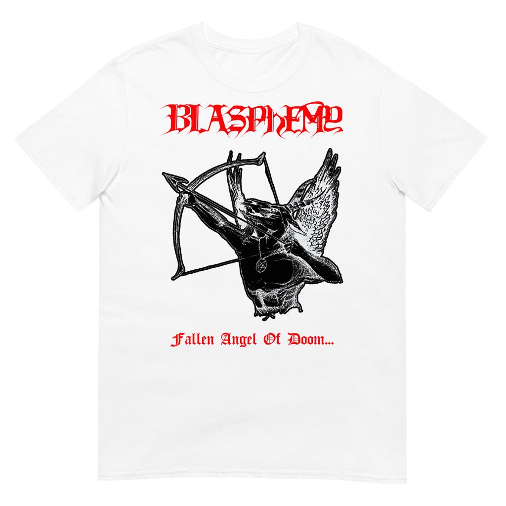 BLASPHEMY "Падший Ангел Рока" (белый) (Односторонняя) ФУТБОЛКА