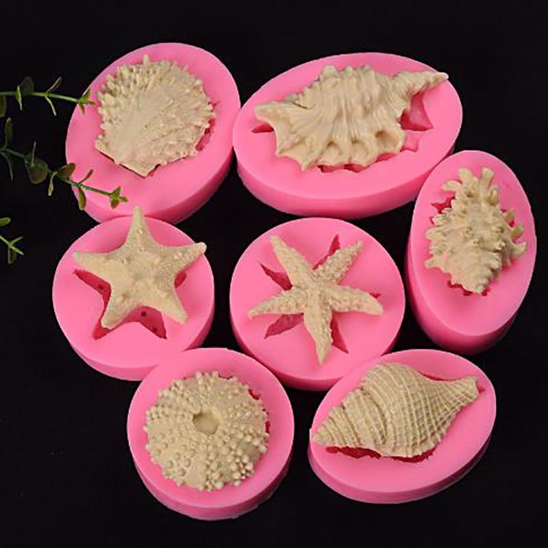 Сделай сам Ракушка Морская раковина Торт Силиконовые формы Инструменты для украшения торта из мастики Формы