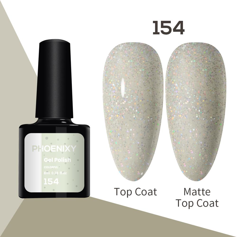 Лак для ногтей PHOENIXY, 8 мл, УФ-светодиодный гибридный лак для дизайна ногтей, гель-лайнер для маникюра, полупостоянная основа, верхнее покрытие, гель с блестками, блестящие цвета, гель