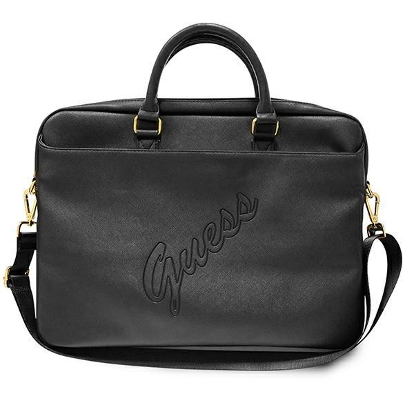 Pokrowiec do laptopa 16" Guess Saffiano Script Czarny