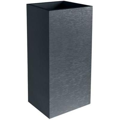 Высокий квадратный цветочный горшок 40 см - EDA - Графит - 31 л - 39,5 x 39,5 x В. 80 см - Антрацитовый
