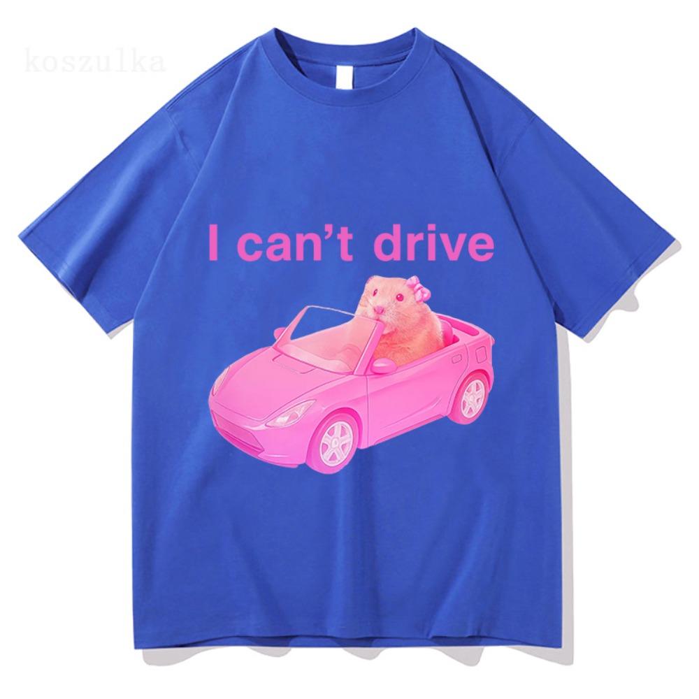 Я не умею водить Футболка с хомяком Funny Hamster от Comfort Colors Мужская Женская Одежда Мода Харадзюку Футболки Хлопковая Футболка Высокого Качества