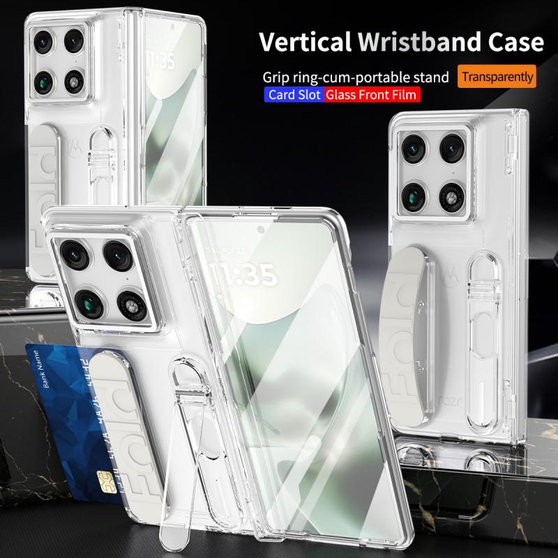 Slim Protective Case With Wrist Strap Motorola Moto Razr Fold Shockproof PC Cover Anti-Fingerprint Foldable Design In