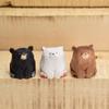 Cute Wooden Bear Figurines Solid Wood Mini Bear Statue Creative Polar Bear Ornament  Car