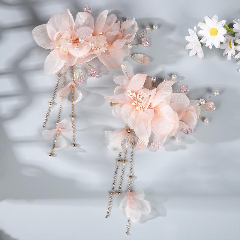 Заколки для волос в виде цветка, вилки, китайские аксессуары для волос ханьфу для женщин, вилка-шпилька ручной работы, винтажные свадебные украшения для волос в стиле ретро, короны для девочек и женщин