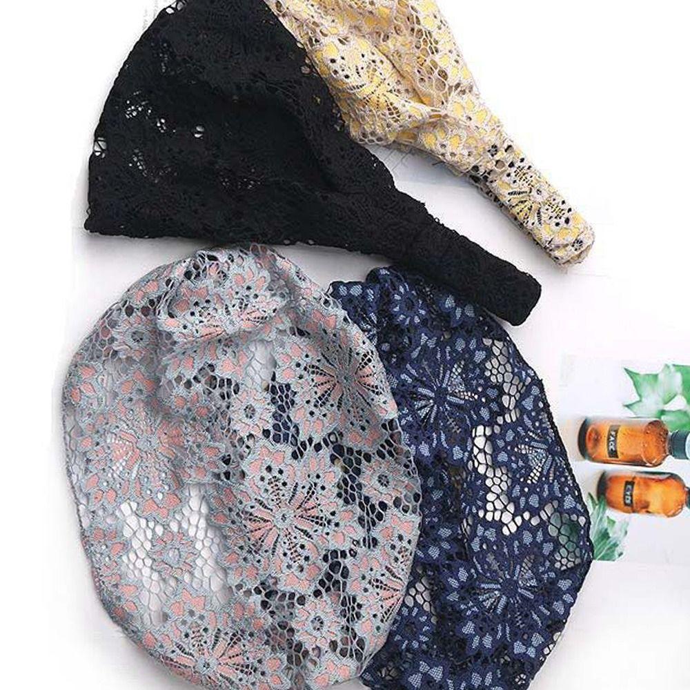 Сетчатая повязка для волос с широкими полями, эластичный обруч для волос с цветочным узором, темпераментная кружевная вышитая повязка на голову для девочек