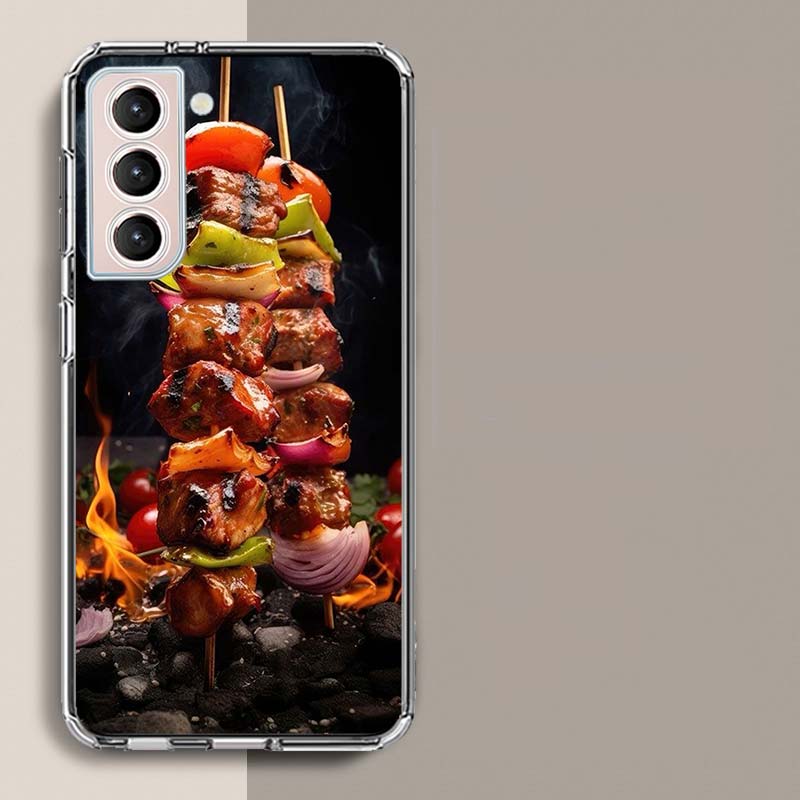 Barbecue and Grilled Meat BBQ Phone Case for Samsung A16 A17 A26 A36 A56 A57 A55 A54 A37 A15 A25 A35 A14 A24 A34 Galaxy Note 20