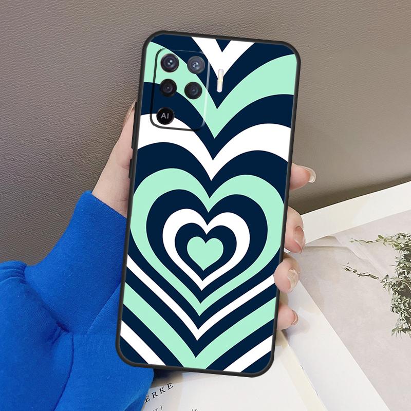 Latte Love Тоннель Коричневое Сердце Чехол Для Oppo A76 A16 A96 A17 A18 A60 A80 A40 A38 A58 A78 A98 A94 A74 A54 A15 A57 A77 A5 Pro