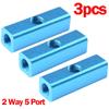 1/4in 2Way 5 Port Air Compressor Hose Inline Manifold Block Splitter Fitting 3pcs