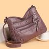 Женская сумка с несколькими карманами, мягкая кожаная сумка через плечо для мам среднего возраста