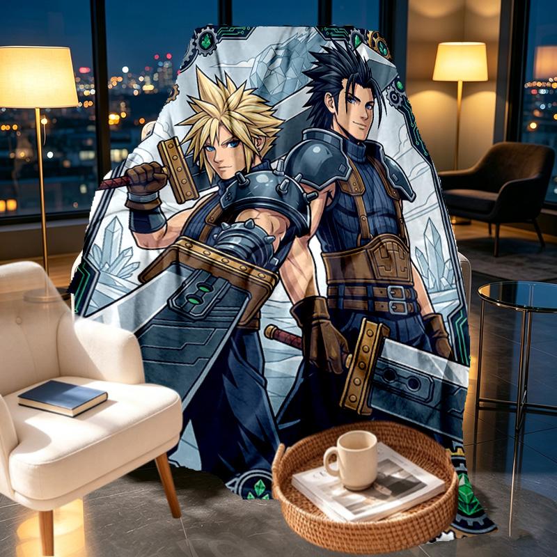 Final Fantasy Print Blanket - Soft & Comfortable, for Bedroom, Travel, Sofa, Home Decoration - Birthday Christmas Gift for Friend