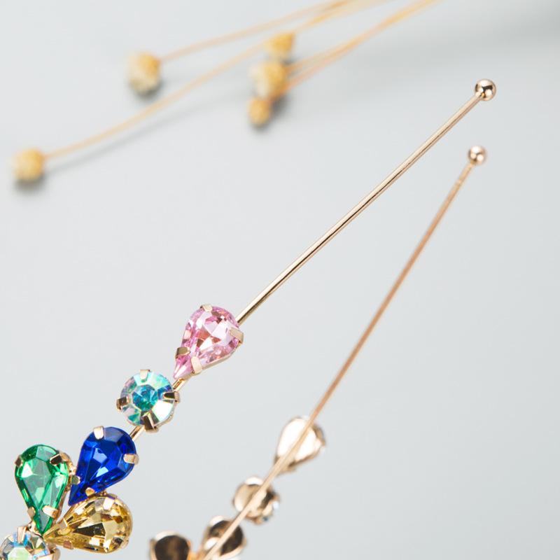 Женская повязка на голову из сплава хрусталя с цветком, металлическая повязка на голову с тонкой кромкой, великолепный головной убор