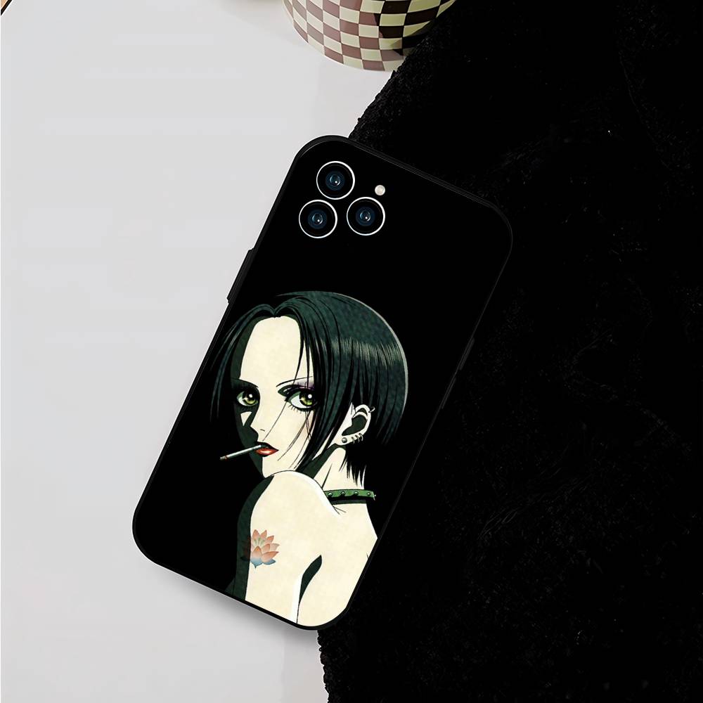 Чехол для телефона NANA Аниме Черно-белый Цвет Для iPhone 17 Air 16 15 14 13 Pro Max 11 12 Черный Силиконовый Чехол