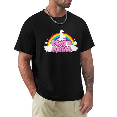 Death Metal Rainbow Unicorn TShirt Summer Holiday TShirt
