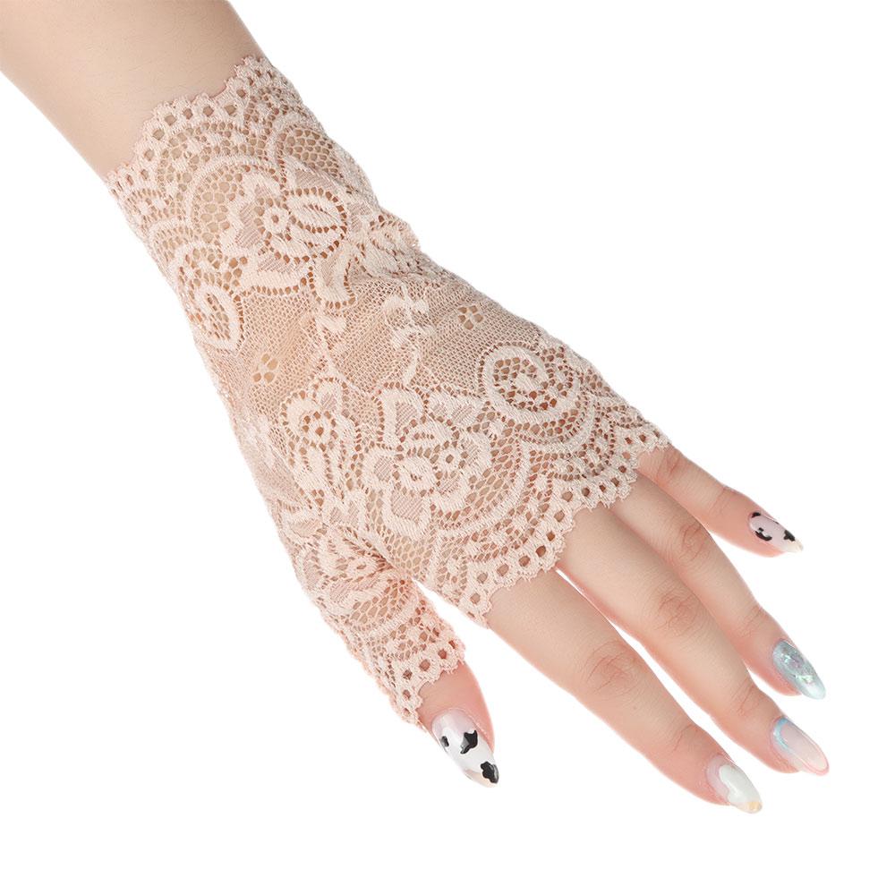Spring Summer Half Finger Sunscreen Driving Gloves Lace Gloves Short Gloves Fingerless Mittens